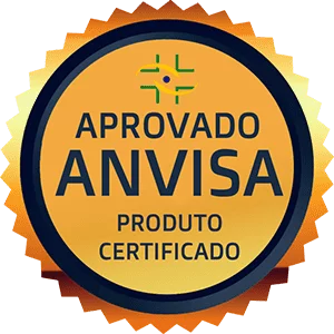 Selo de aprovação ANVISA - Produto seguro e regulamentado