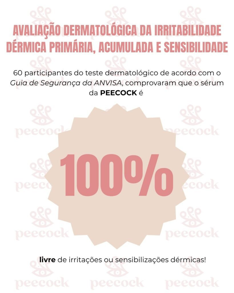 Comprovação de eficácia do sérum Peecock